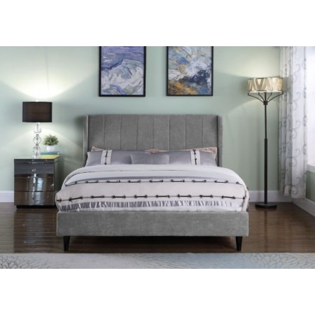 Amelia Fabric Bed Dark Grey | Furnisho