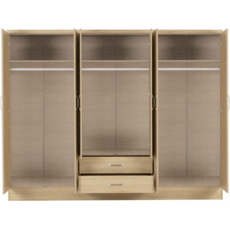 Nevada 6 Door 2 Drawers Wardrobe with Mirrors | Furnisho