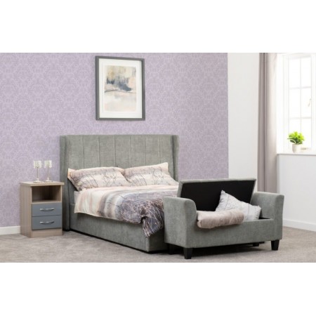 Amelia Storage Bed With Fabric Dark Grey | Furnisho