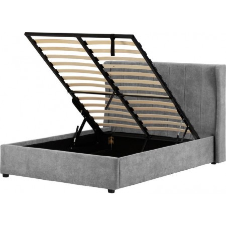 Amelia Storage Bed With Fabric Dark Grey | Furnisho
