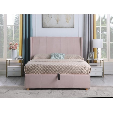 Amelia Storage Bed With Velvet Fabric | Furnisho