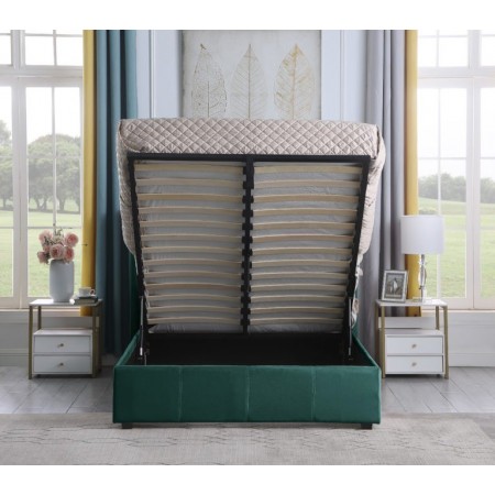 Amelia Storage Bed With Velvet Fabric | Furnisho