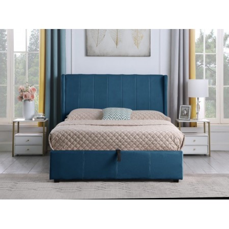 Amelia Storage Bed With Velvet Fabric | Furnisho