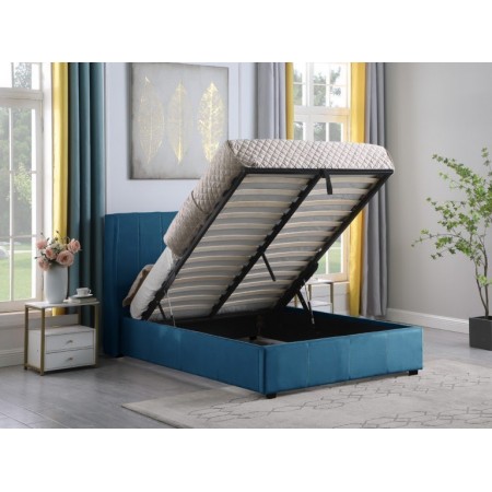 Amelia Storage Bed With Velvet Fabric | Furnisho