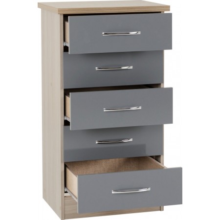 Nevada 5 Drawer Narrow Chest | Furnisho
