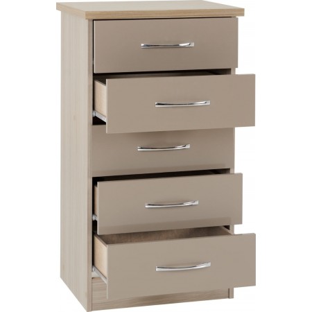 Nevada 5 Drawer Narrow Chest | Furnisho
