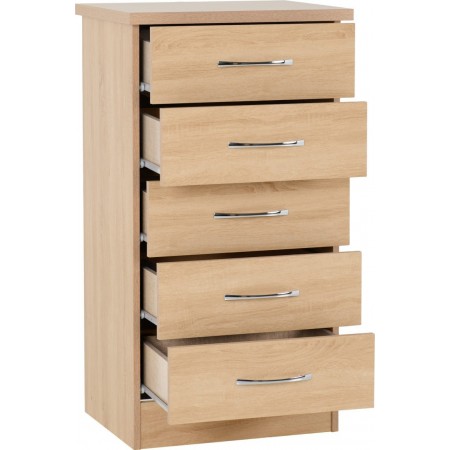 Nevada 5 Drawer Narrow Chest | Furnisho